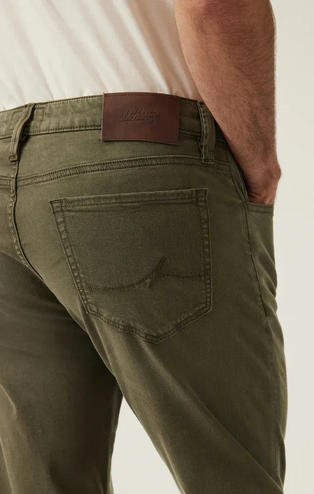 34 HERITAGE Charisma Relaxed Straight Pants (Dark Olive)