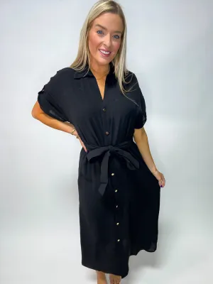 Black Button Down Dress