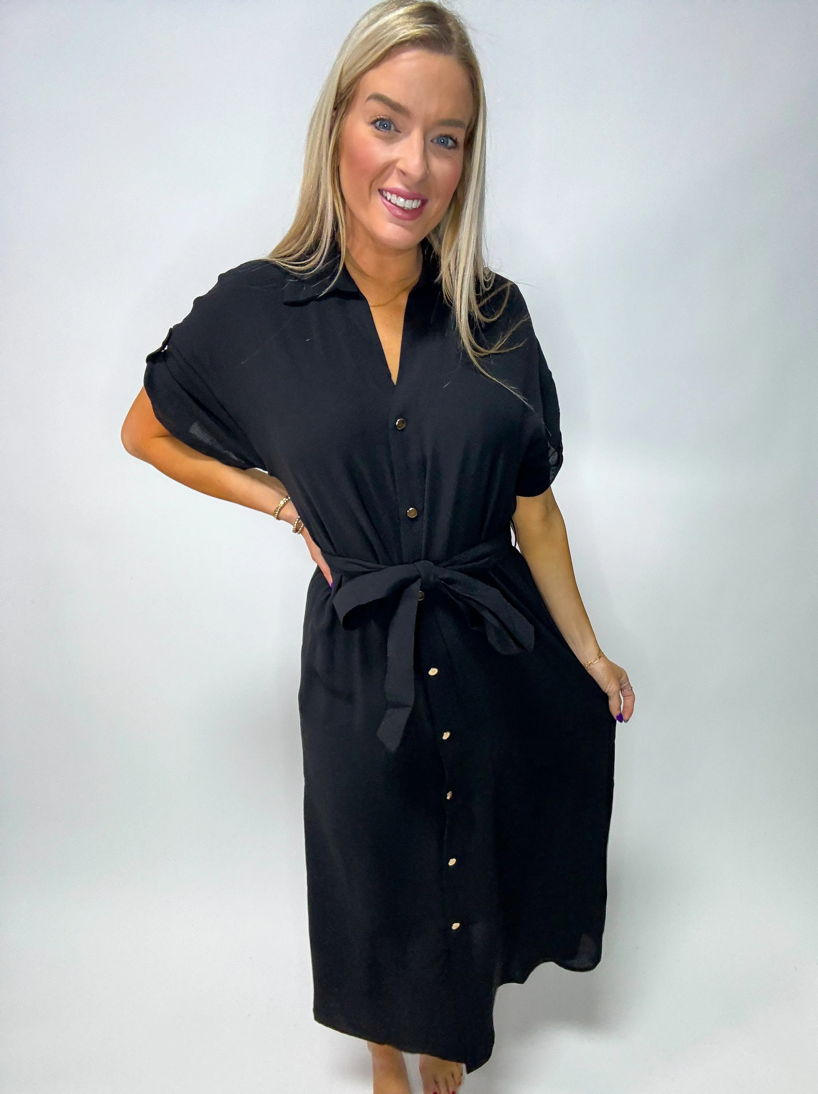 Black Button Down Dress