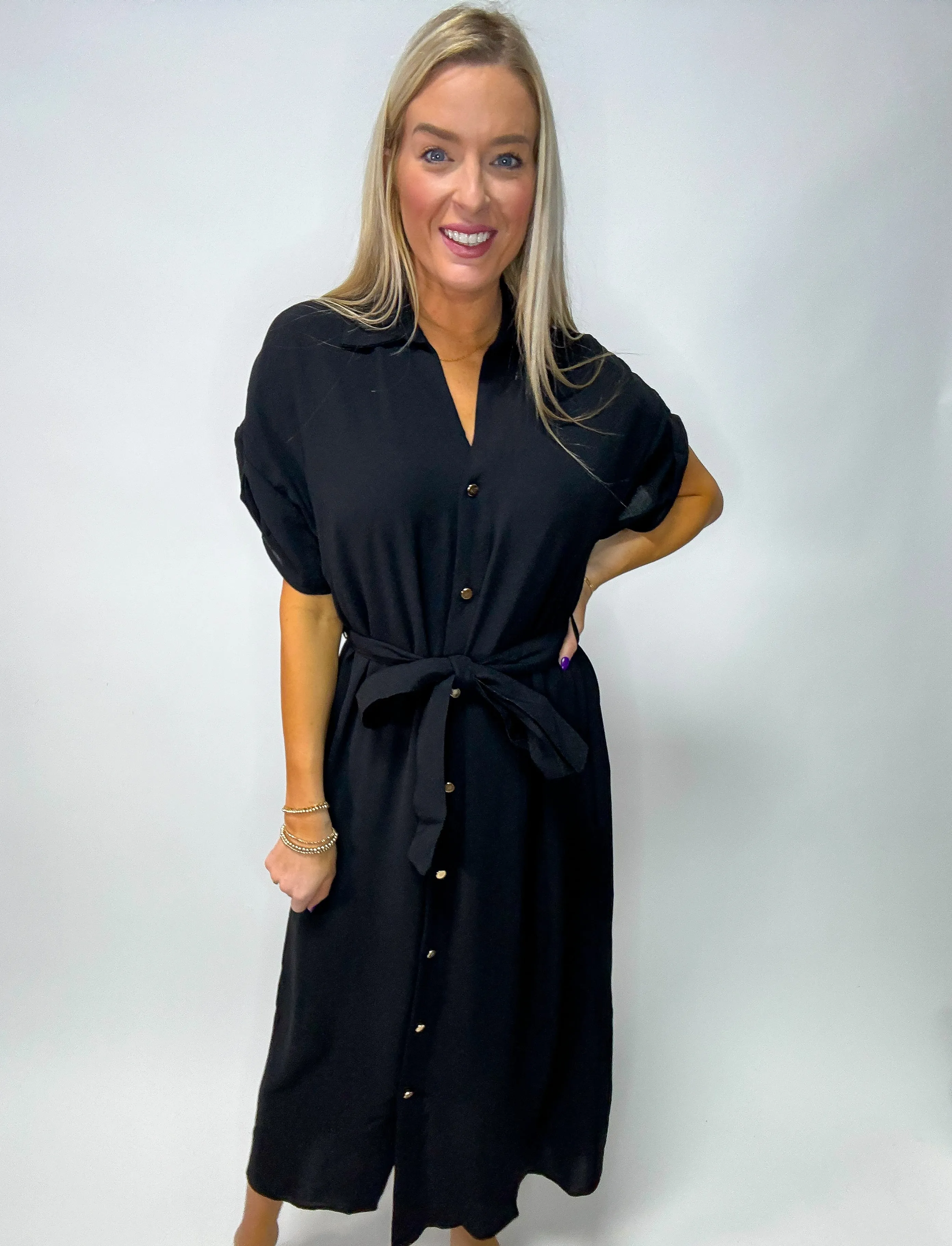 Black Button Down Dress