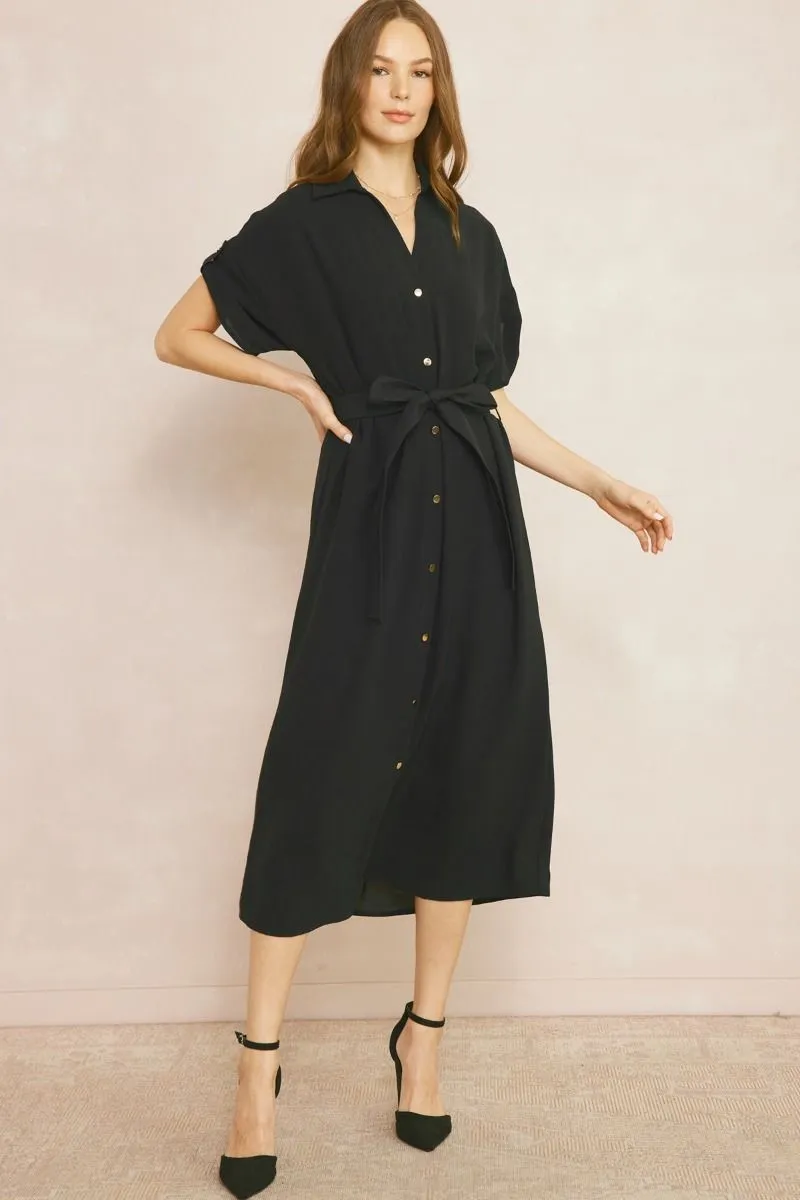 Black Button Down Dress
