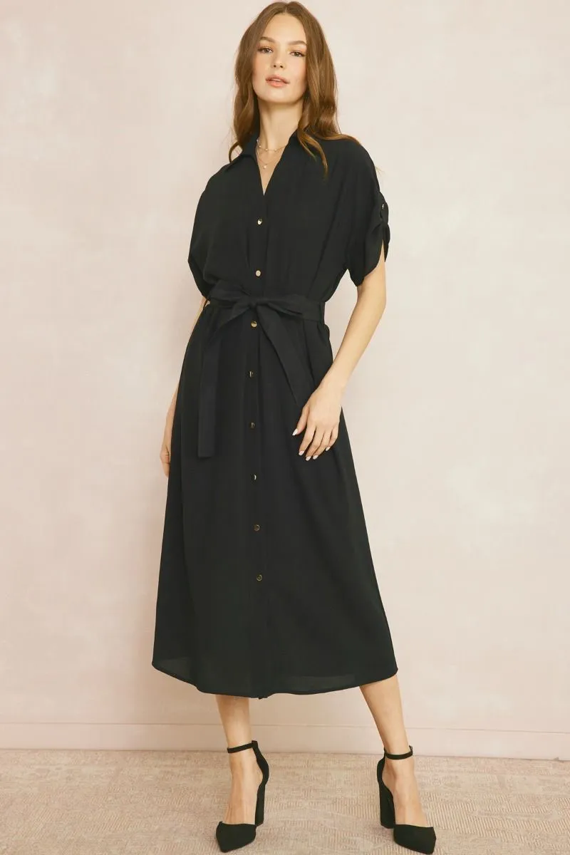 Black Button Down Dress