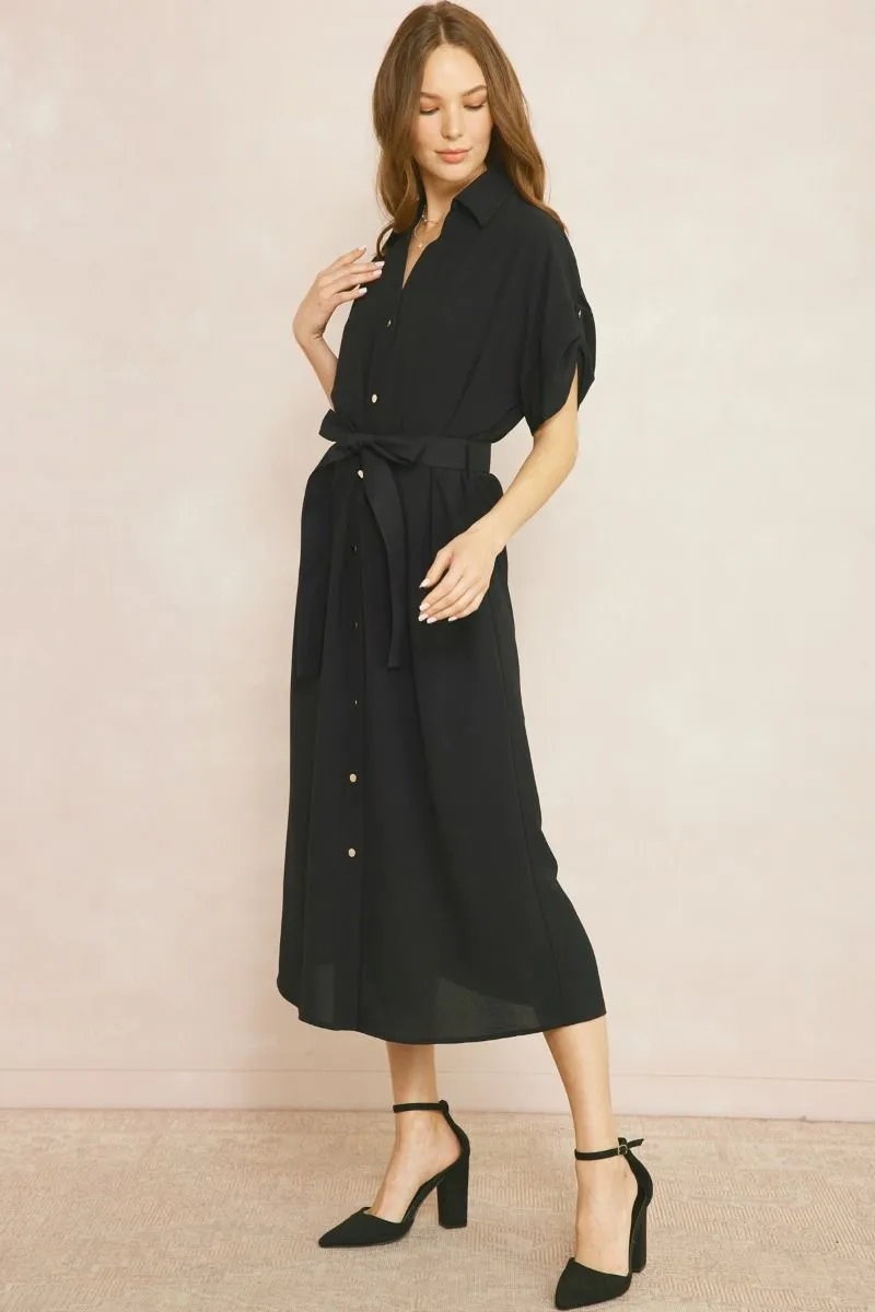Black Button Down Dress