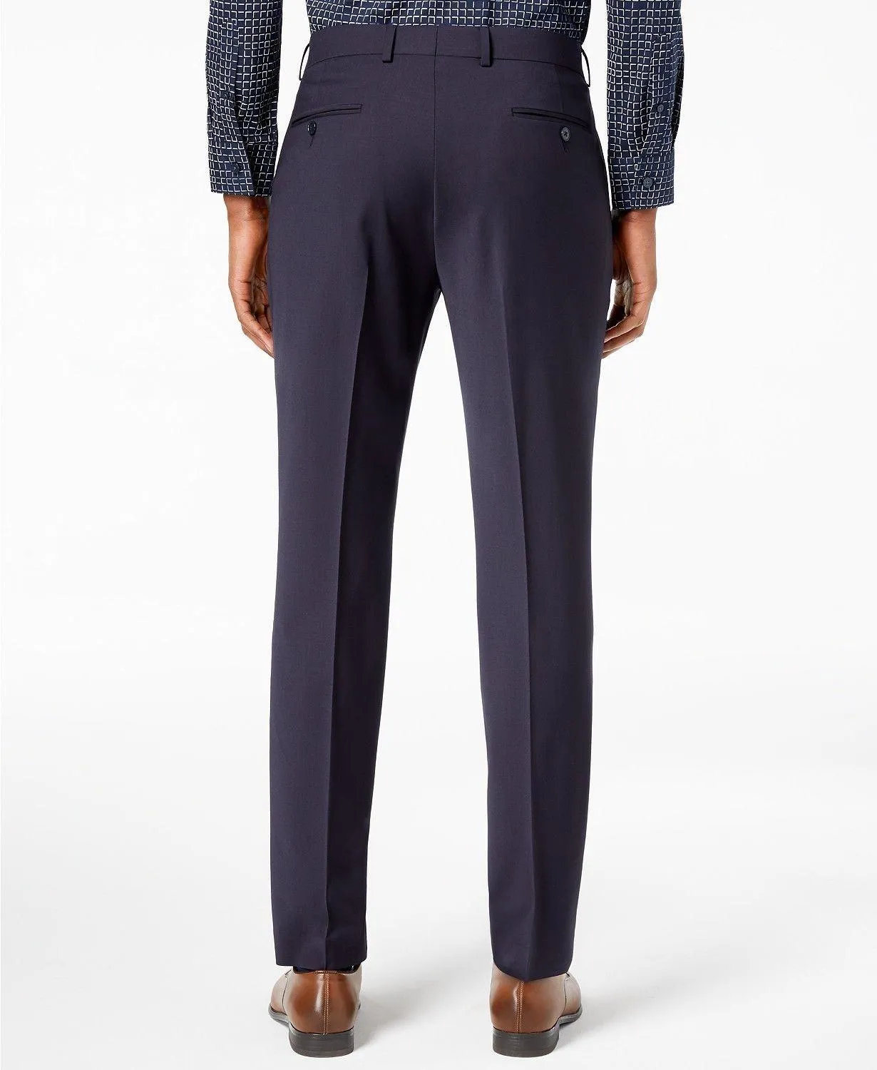 Calvin Klein Mens Skinny fit Dress Pants 30 / 30 Navy Blue Solid