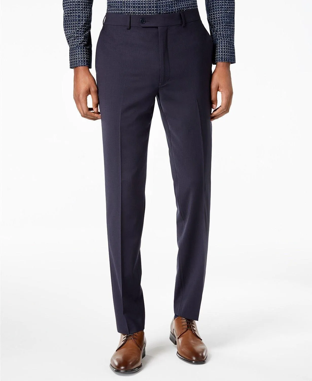Calvin Klein Mens Skinny fit Dress Pants 30 / 30 Navy Blue Solid