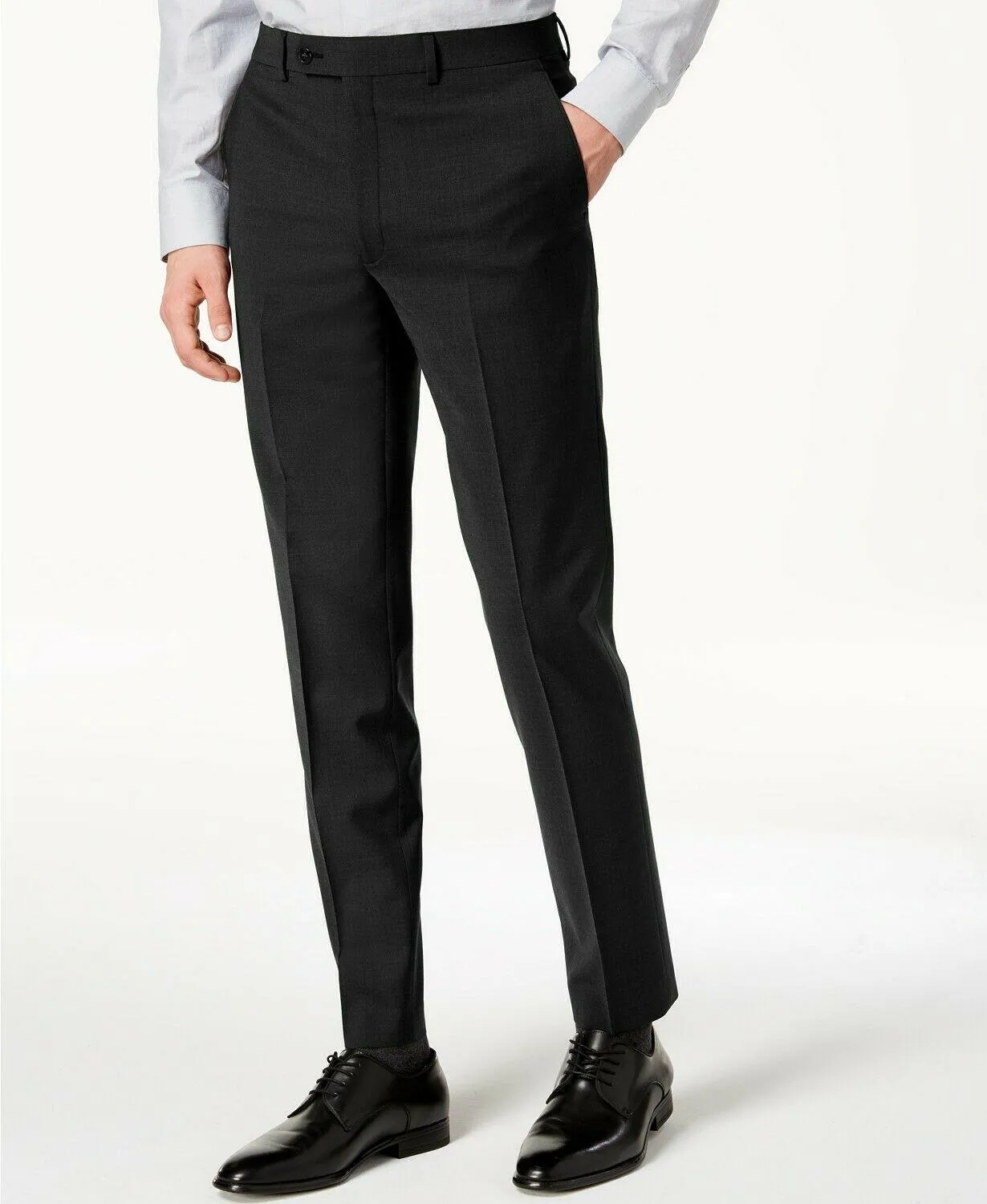 Calvin Klein Mens Skinny fit Dress Pants 33 / 32 Black Solid