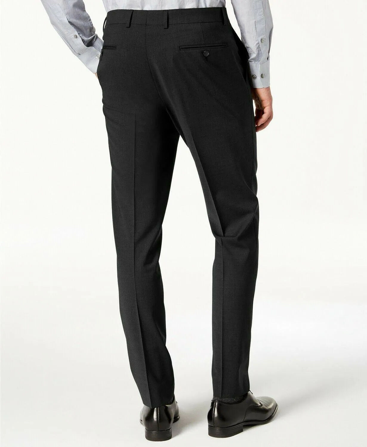 Calvin Klein Mens Skinny fit Dress Pants 33 / 32 Black Solid