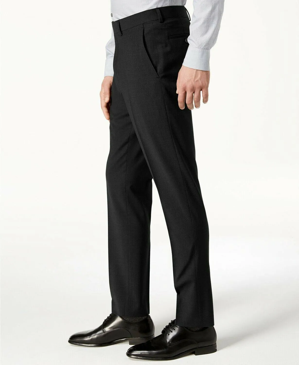 Calvin Klein Mens Skinny fit Dress Pants 33 / 32 Black Solid