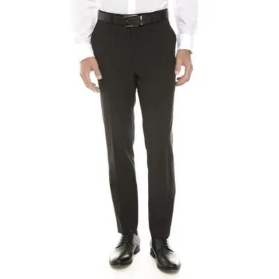 Calvin Klein Mens Skinny fit Dress Pants 33 / 32 Black Solid