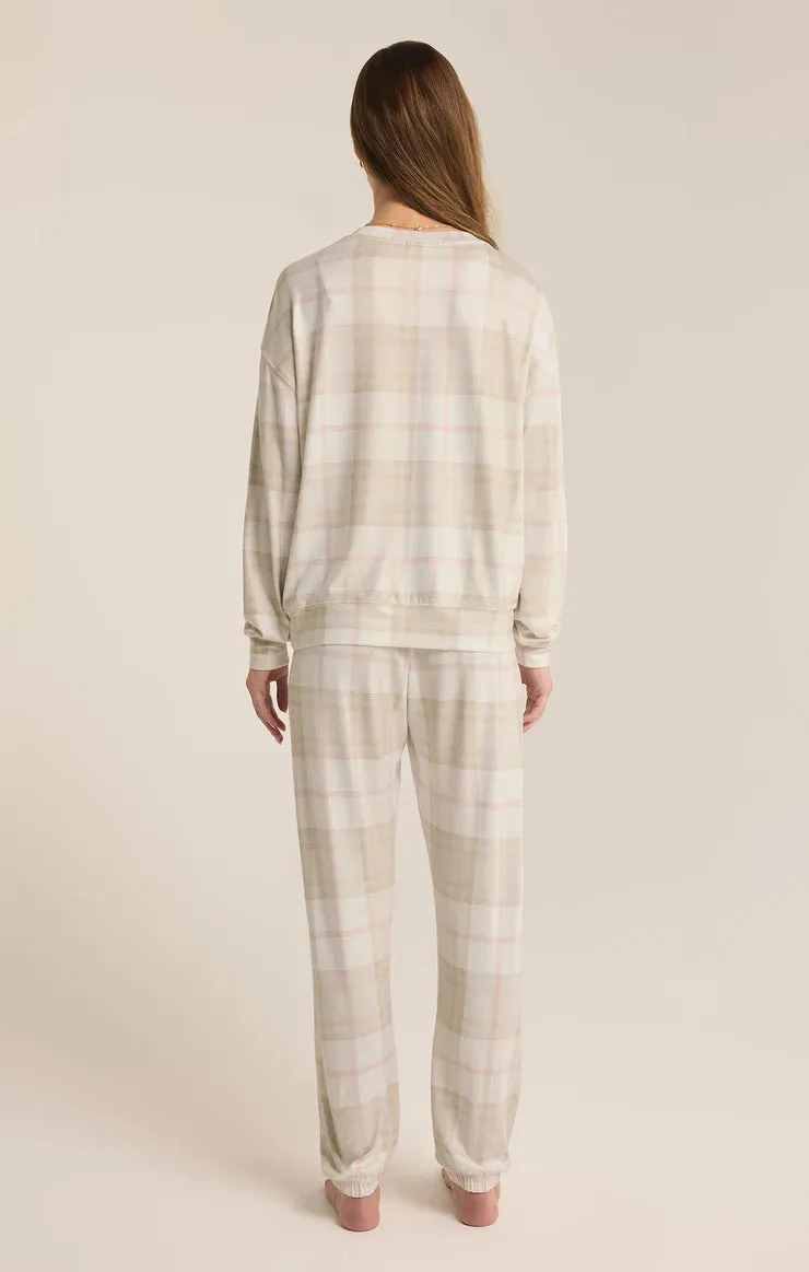 Cozy Plaid Set - Sea Salt