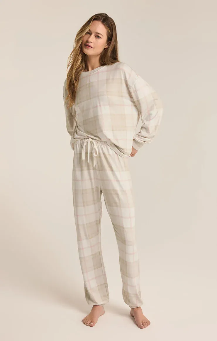 Cozy Plaid Set - Sea Salt