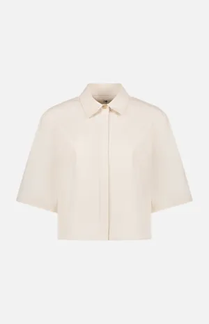 Cropped Cotton Poplin Shirt