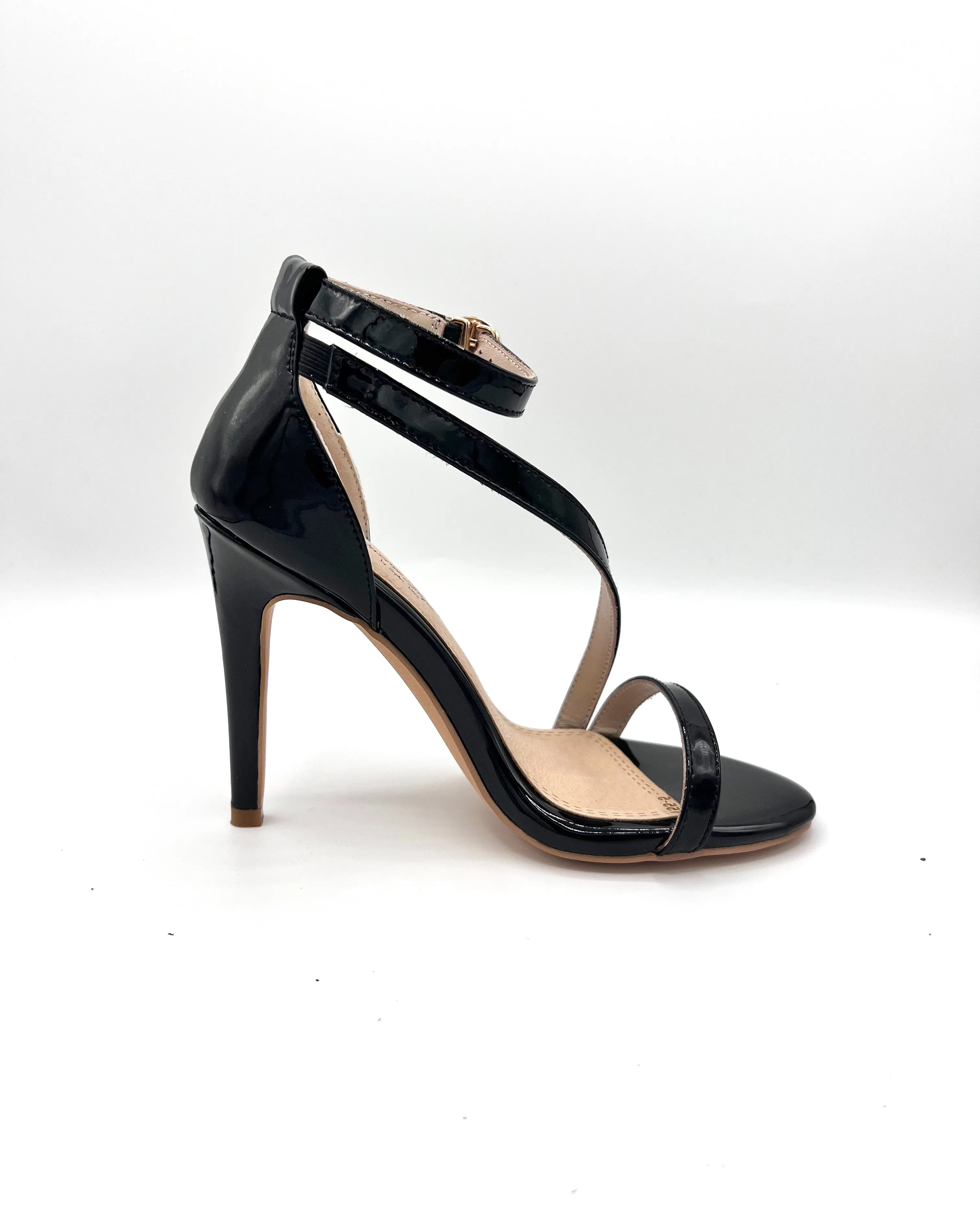 Crossover Strap Heel - Onyx