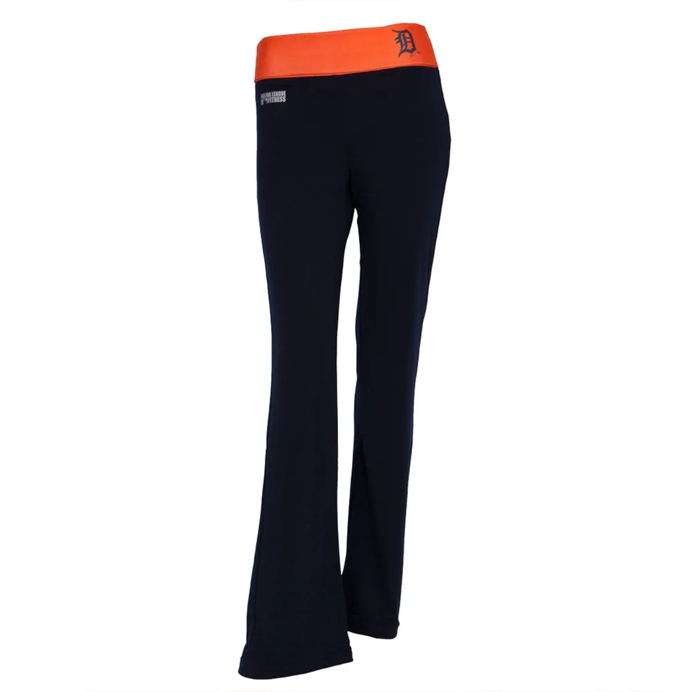 Detroit Tigers - Flip Down Waistband Logo Juniors Yoga Pants