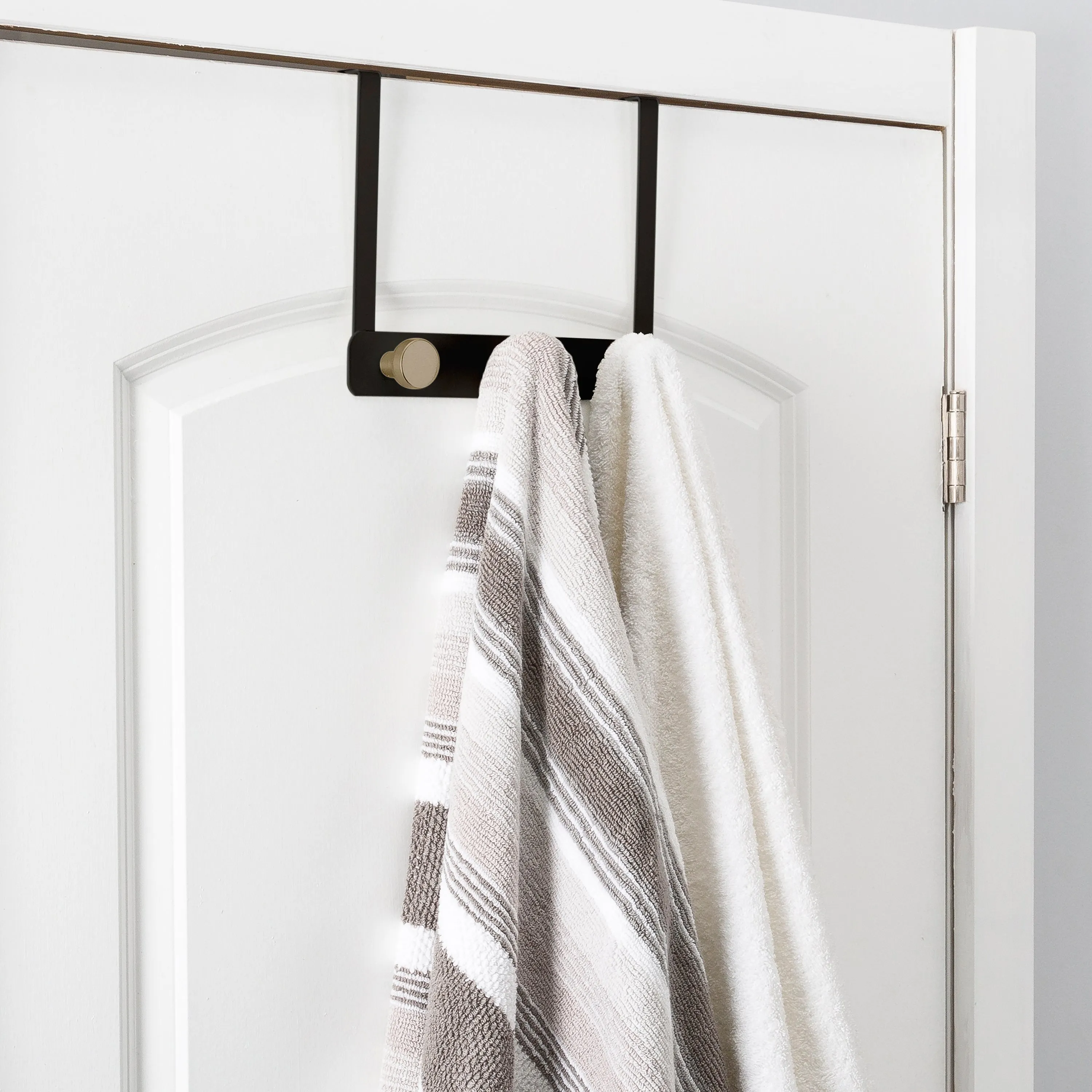 ELLE Home 3 Hook Iron over the Door Hook in Matte Black and Gold