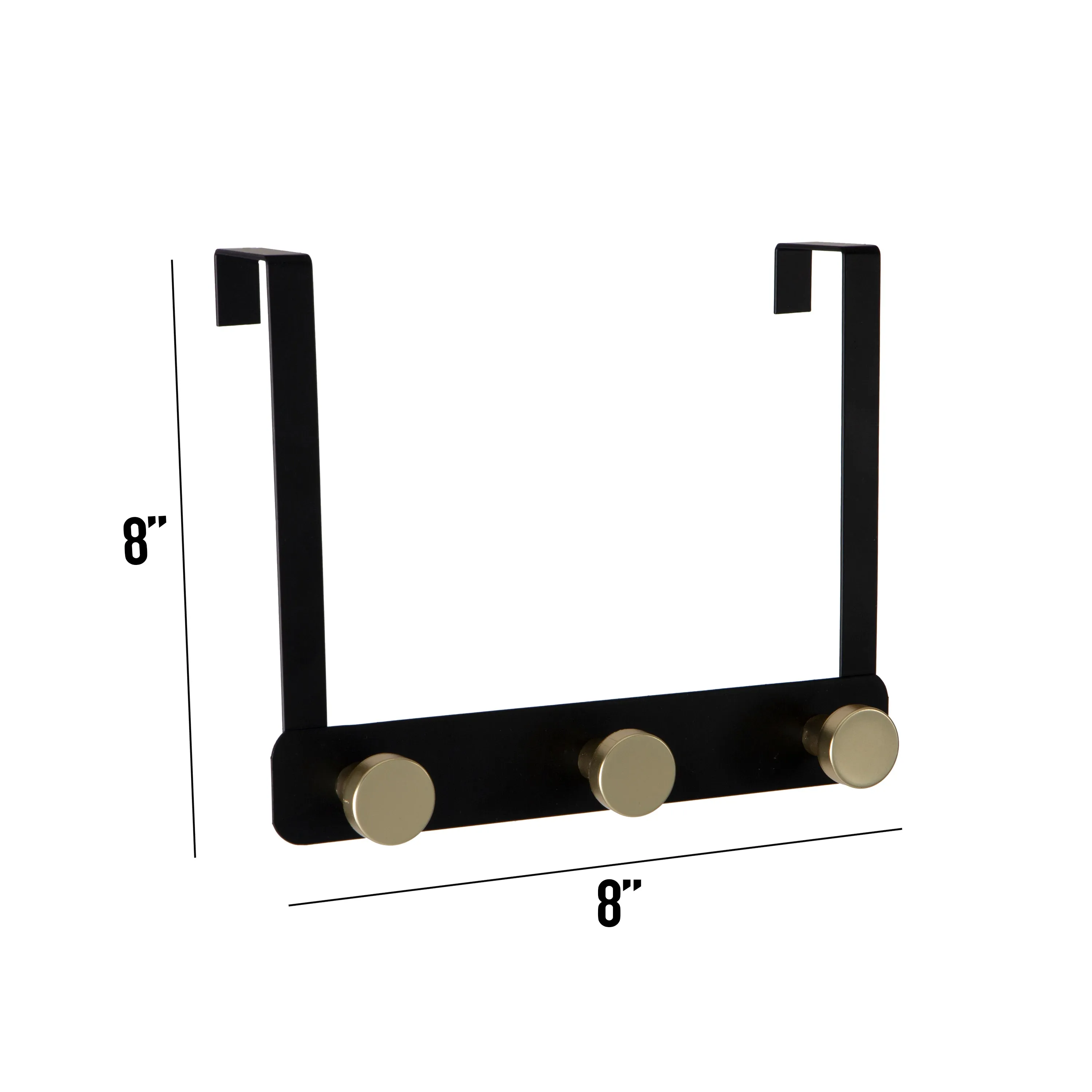 ELLE Home 3 Hook Iron over the Door Hook in Matte Black and Gold