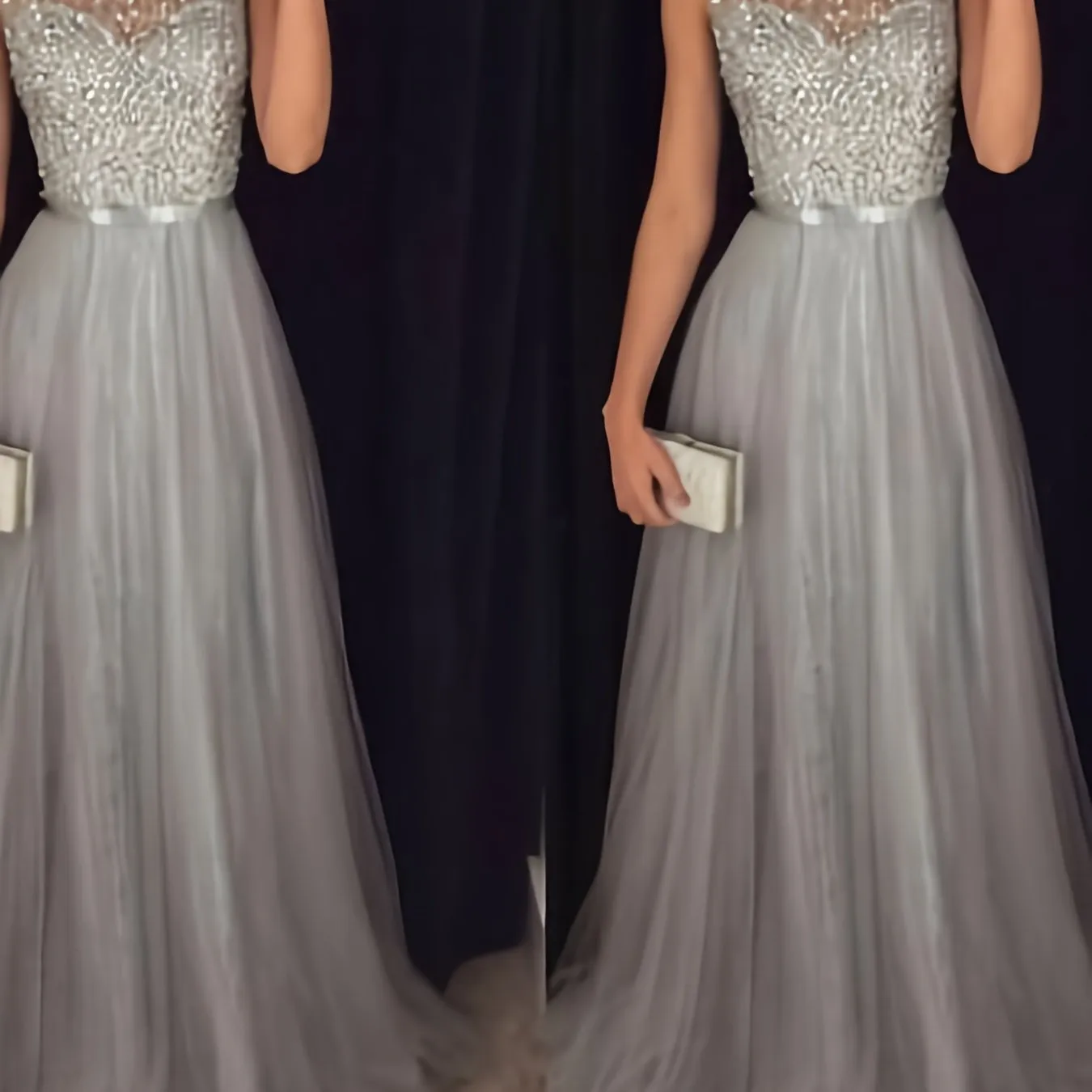 [Formal Evening Party Dress] Sleeveless Long Formal Evening Party Dress - Women Ladies Squinied Wedding Prom Gown Maix Dresses