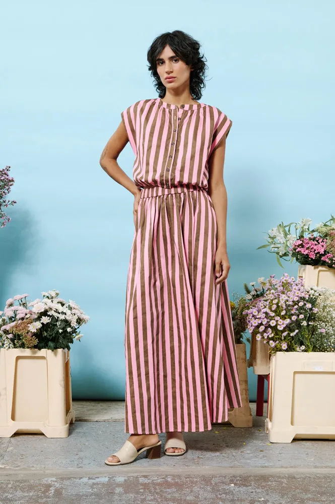FRNCH Noalig Rose Stripe Maxi Skirt