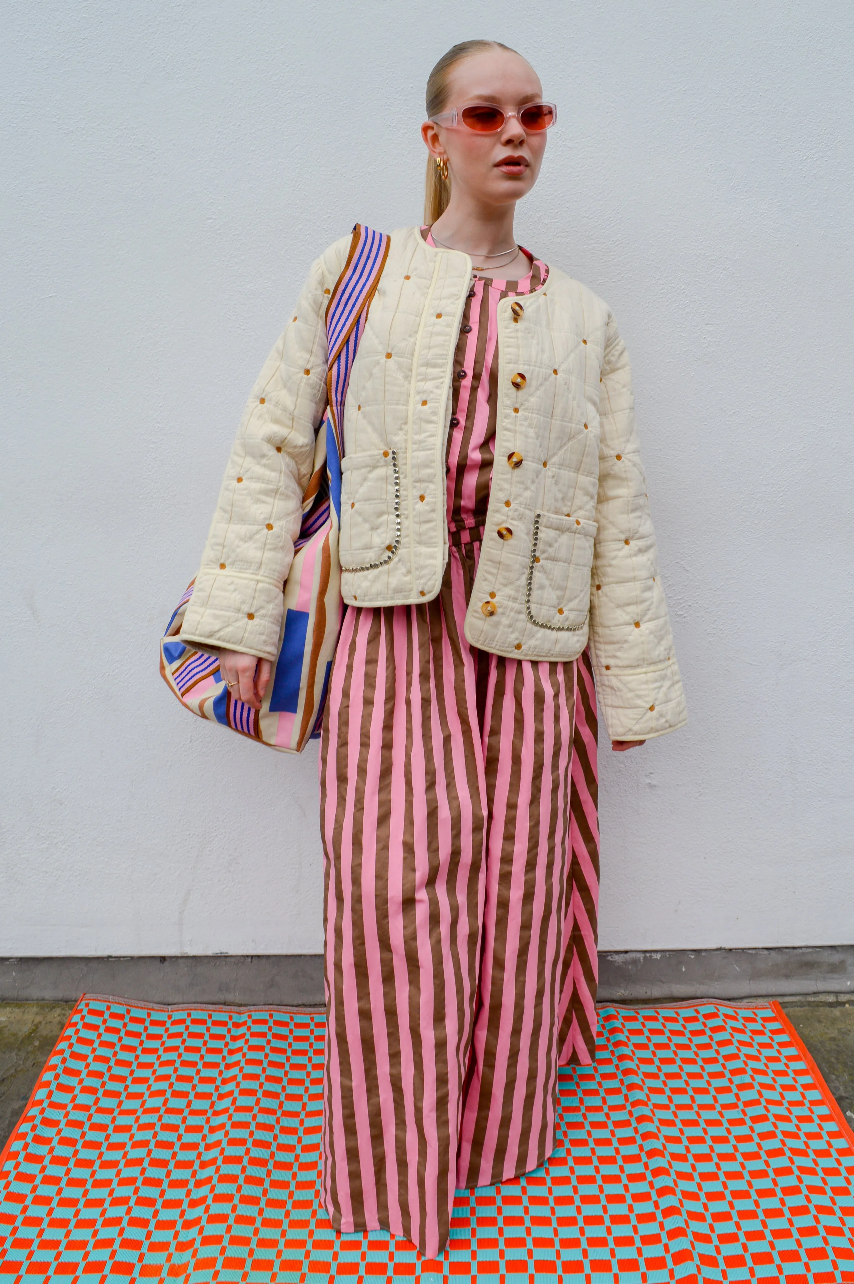 FRNCH Noalig Rose Stripe Maxi Skirt