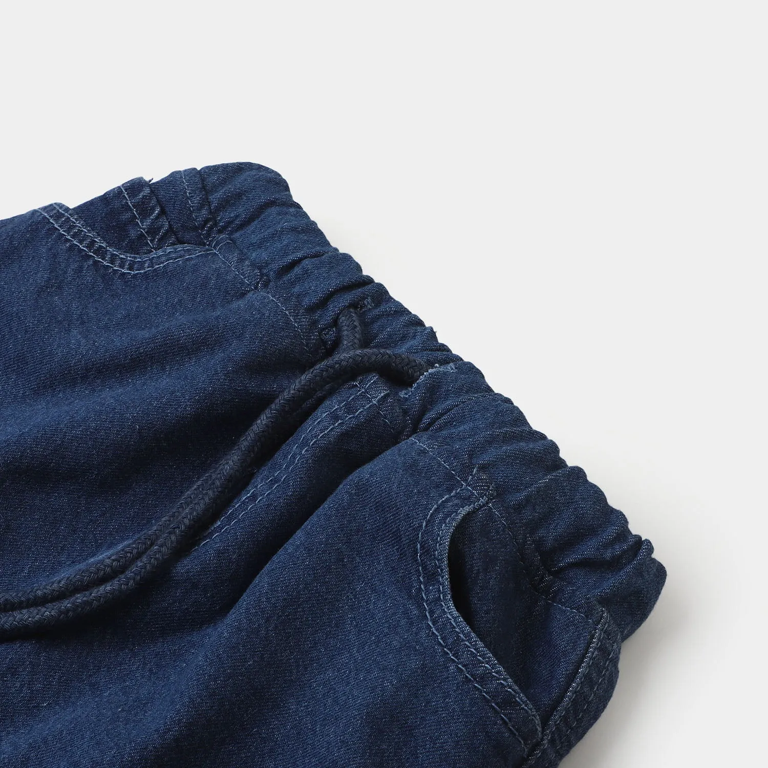 Girls Denim Rib Skirt - Mid Blue