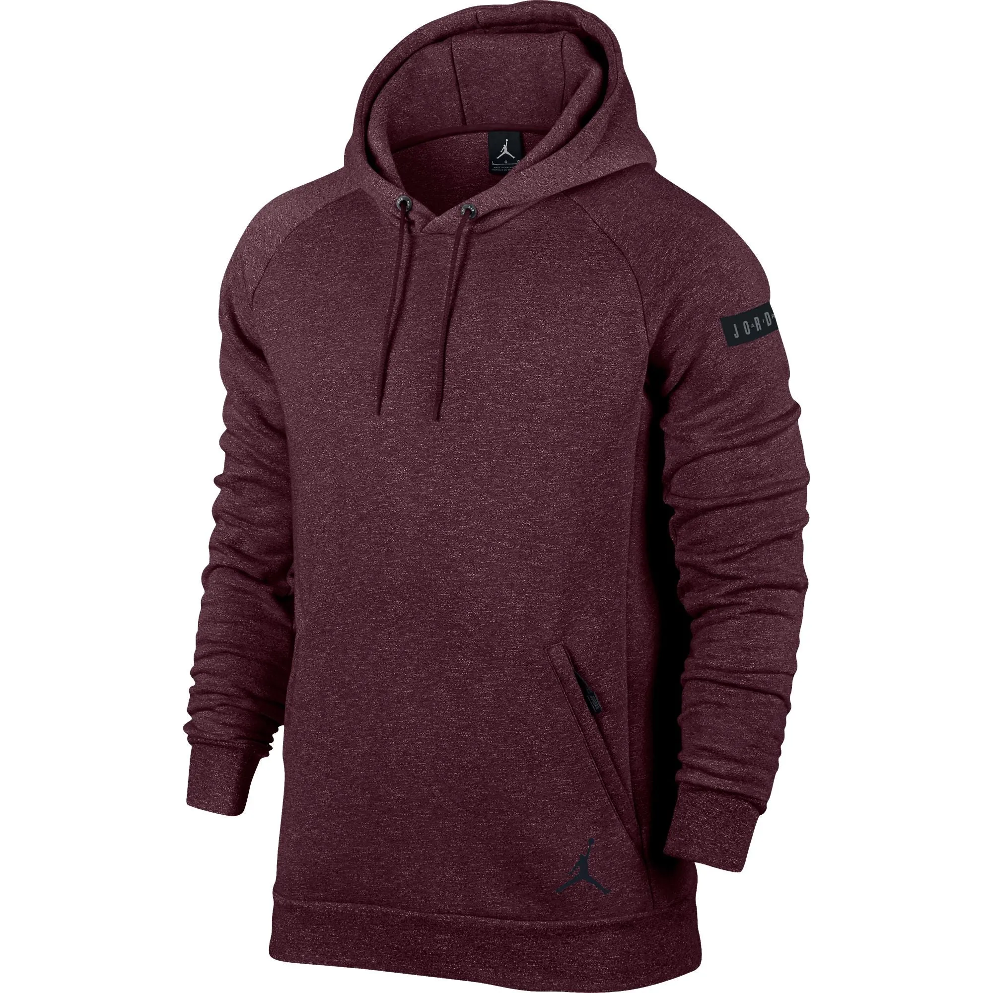 Jordan Icon Fleece Men's Training Sportswear Pullover Hoodie Burgundy/Black