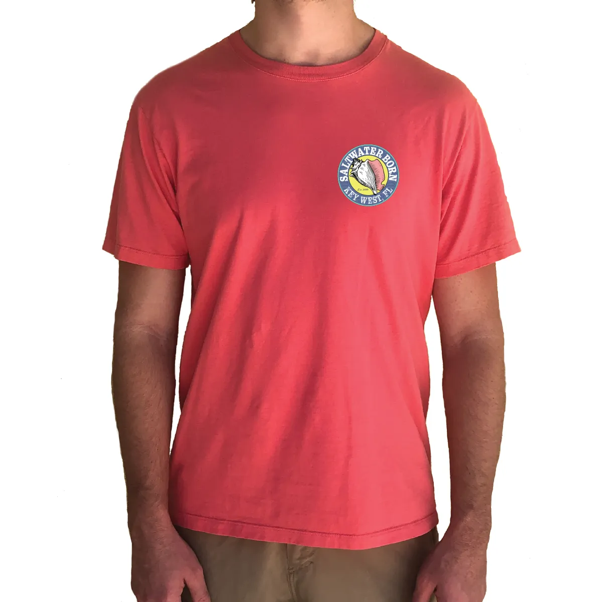 Key West, Florida Circle Logo Saltwater Born Tee