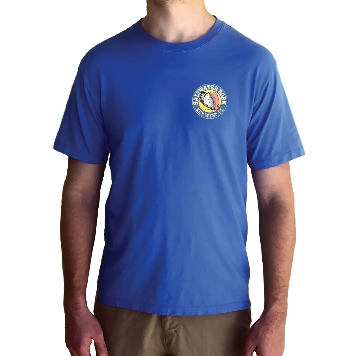 Key West, Florida Circle Logo Saltwater Born Tee