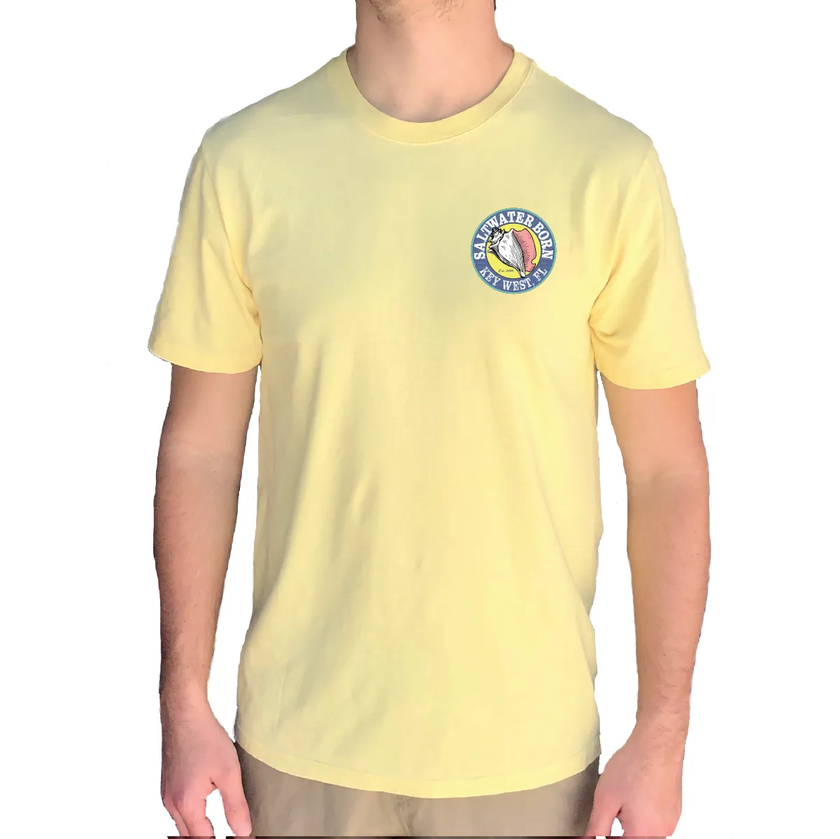 Key West, Florida Circle Logo Saltwater Born Tee