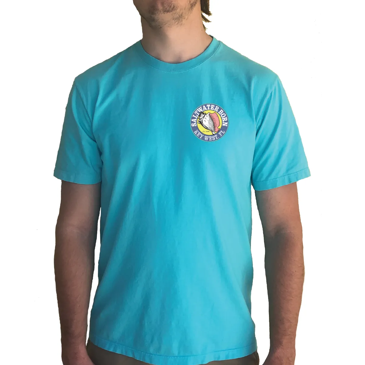 Key West, Florida Circle Logo Saltwater Born Tee