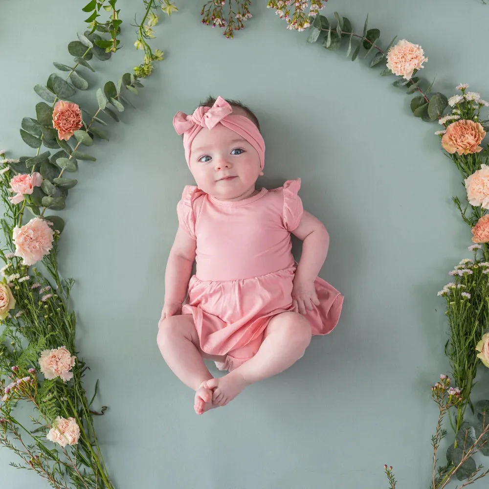 Kyte Baby Short Sleeve Twirl Bodysuit Dress - Crepe