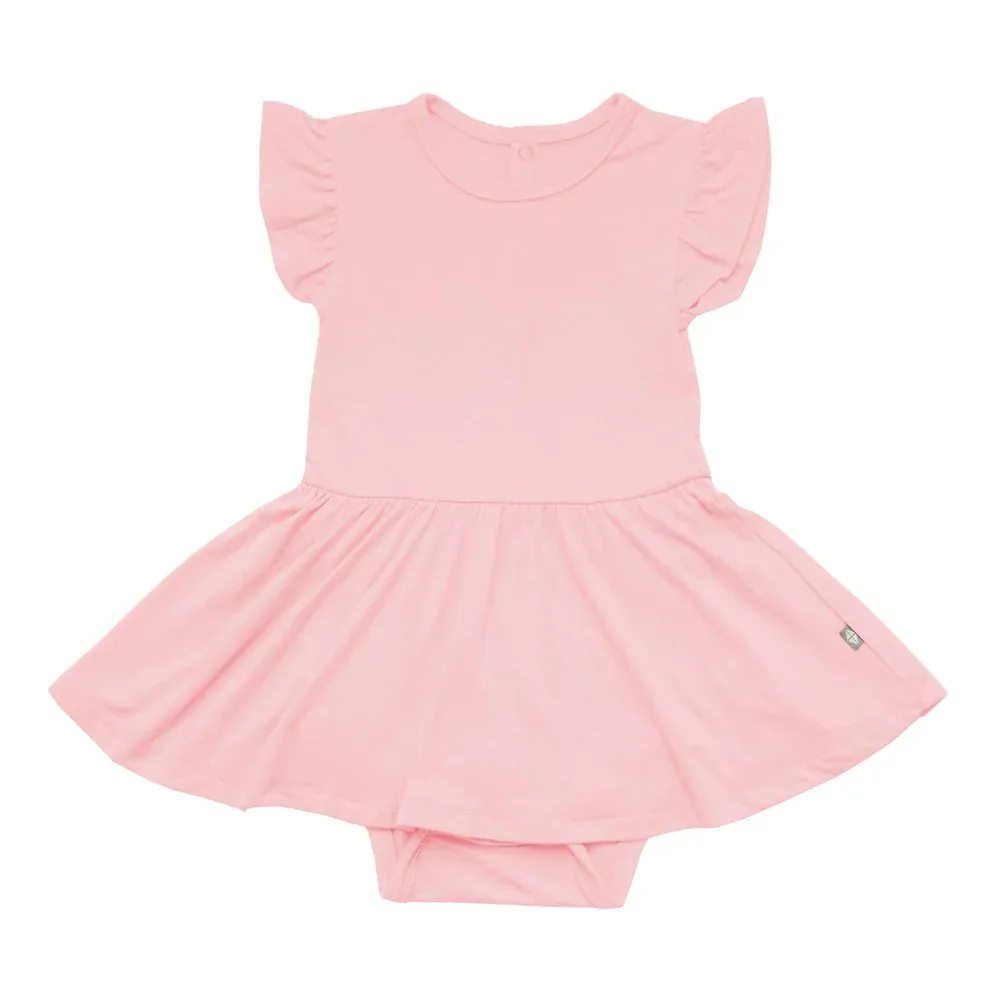 Kyte Baby Short Sleeve Twirl Bodysuit Dress - Crepe
