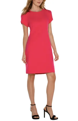 Liverpool Pink Punch Tulip Sleeve Sheath Dress