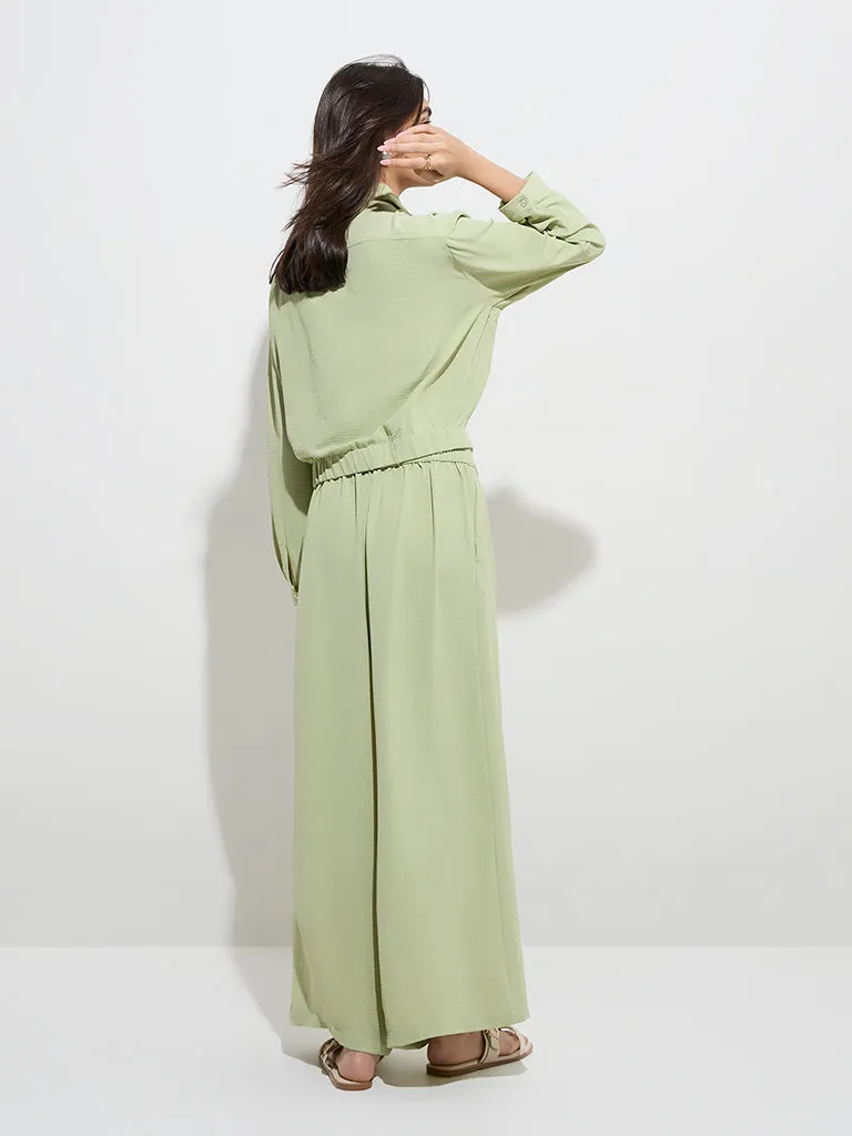 LOV Sage Solid High-Rise Pants