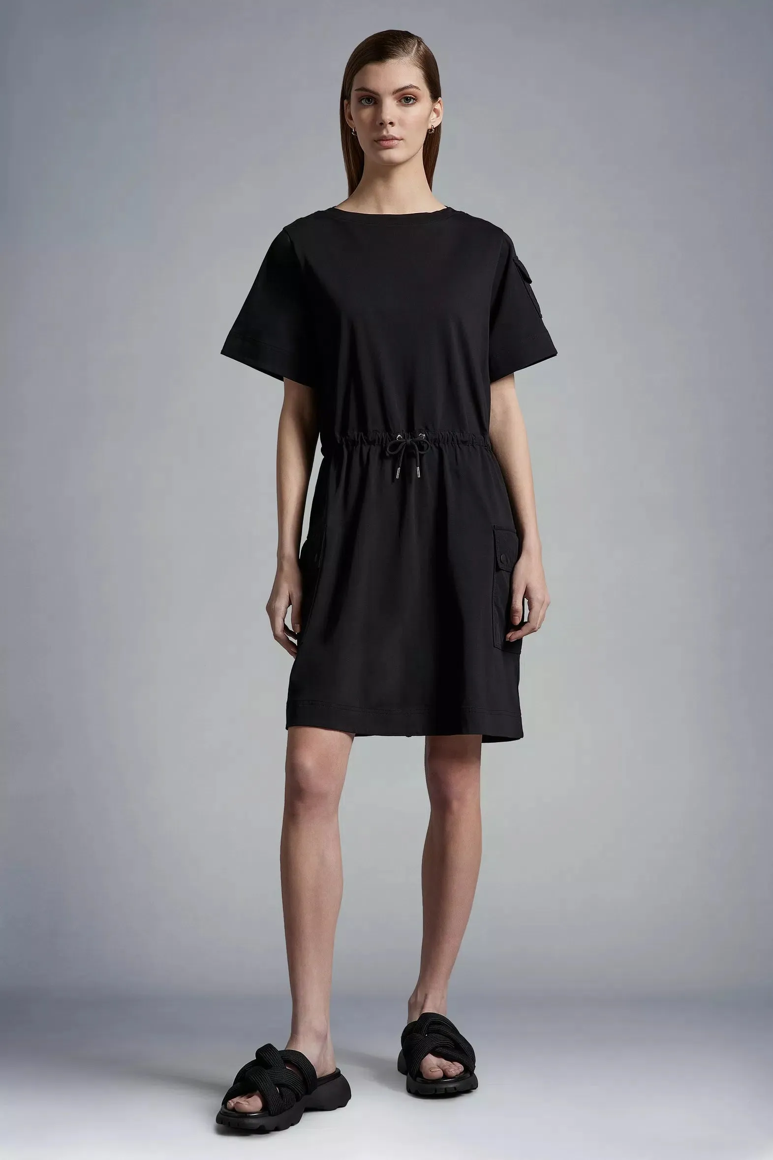 MONCLER T-SHIRT DRESS BLACK