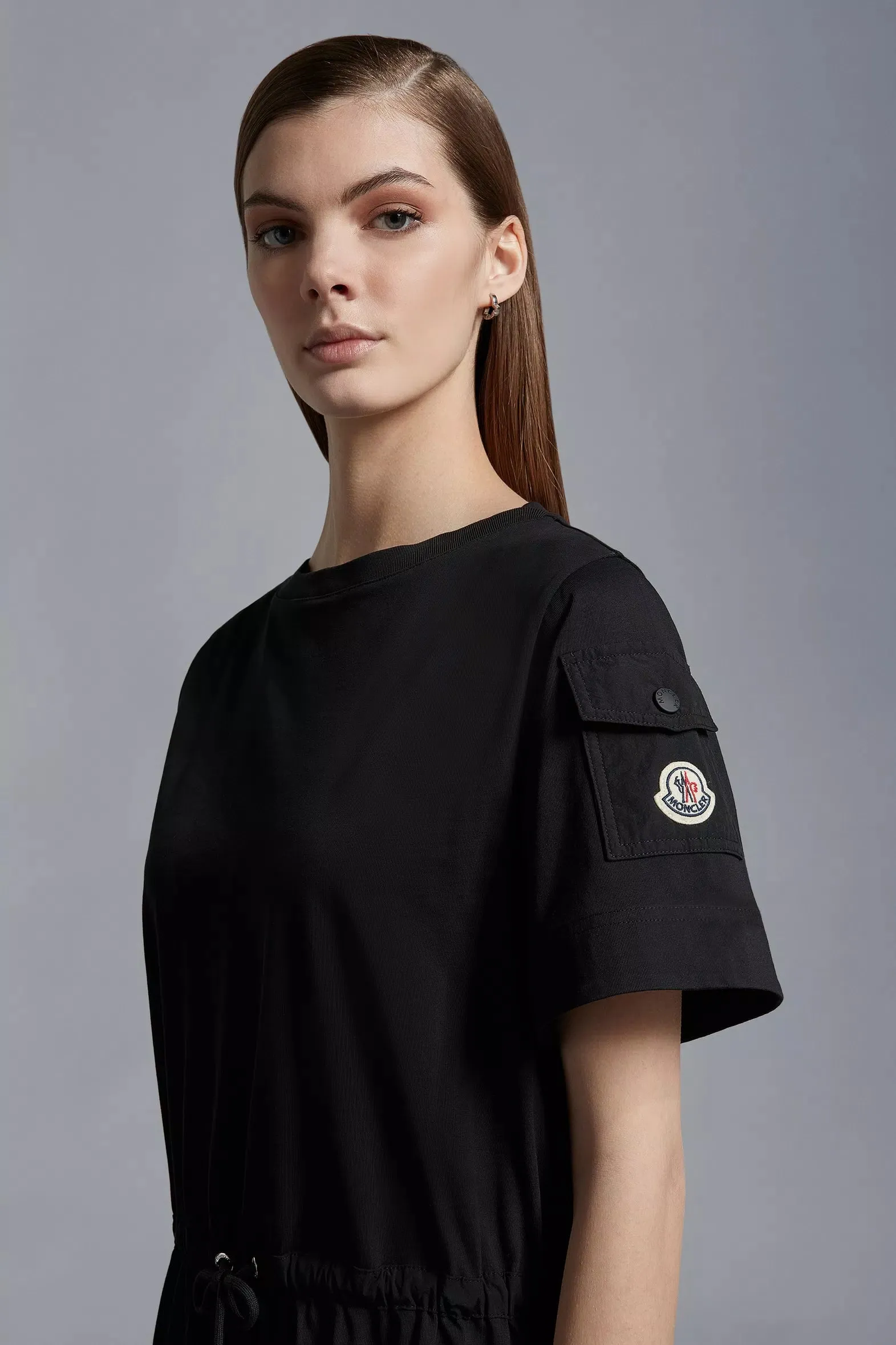 MONCLER T-SHIRT DRESS BLACK