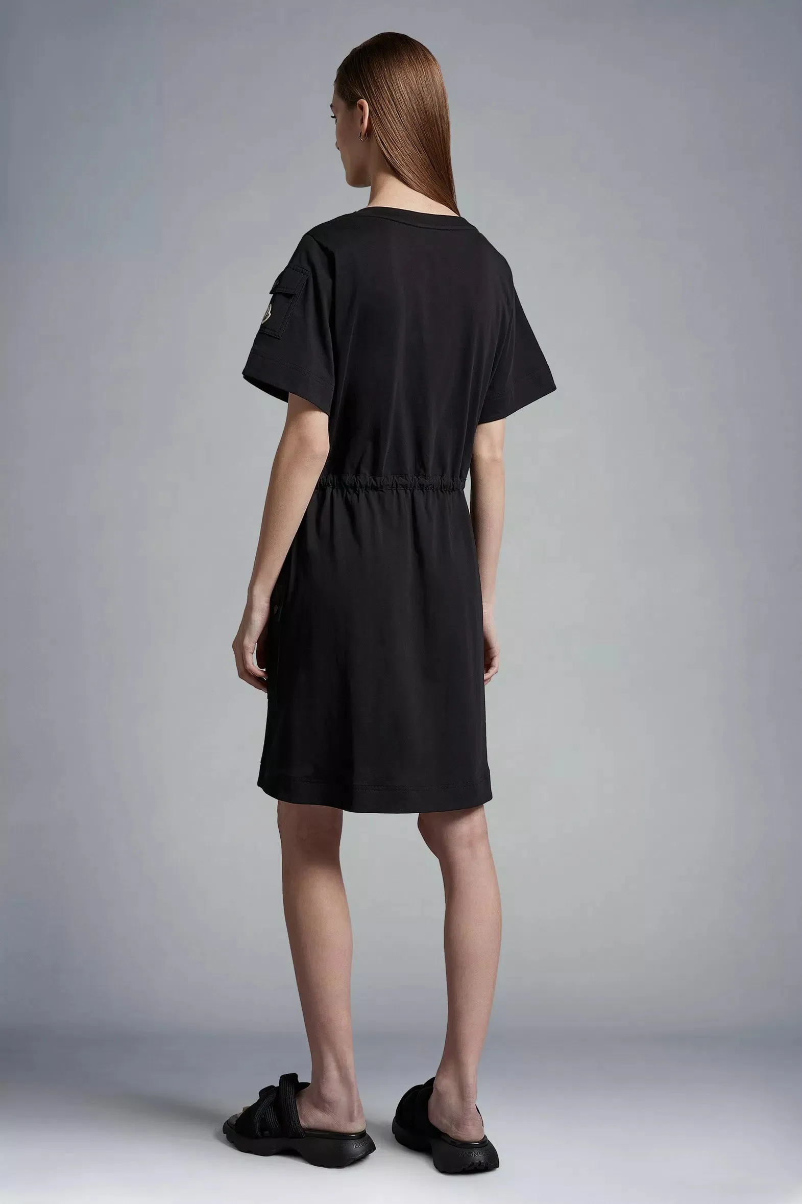 MONCLER T-SHIRT DRESS BLACK
