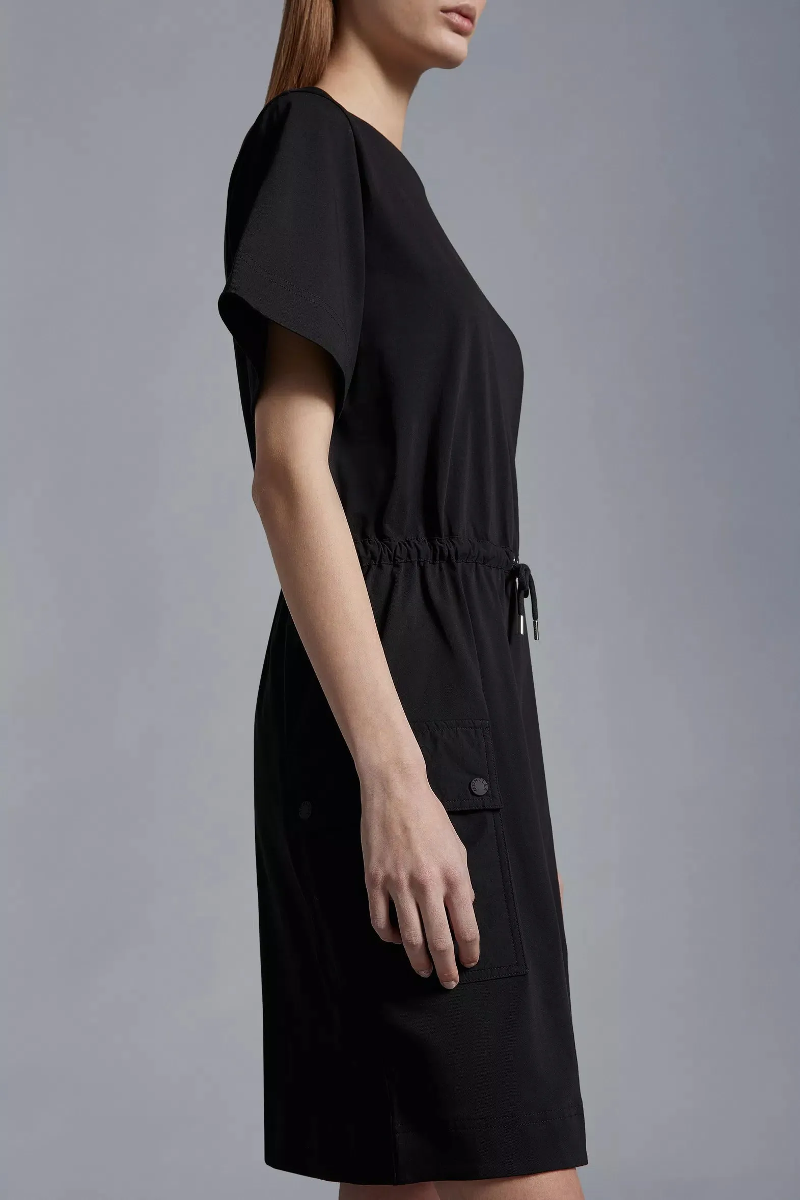 MONCLER T-SHIRT DRESS BLACK