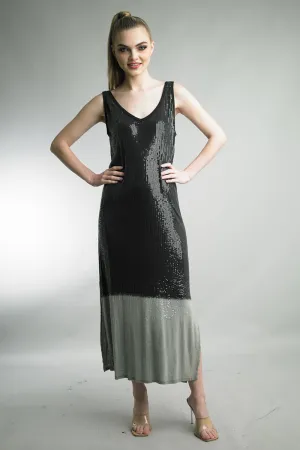 Ombre Sequins Tank Dress