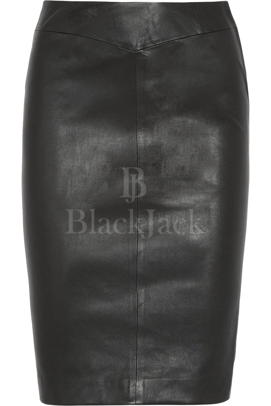 Paneled Seams Pencil Leather Skirt