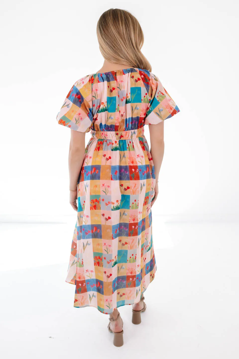 Petal Patchwork Midi Dress - Multi