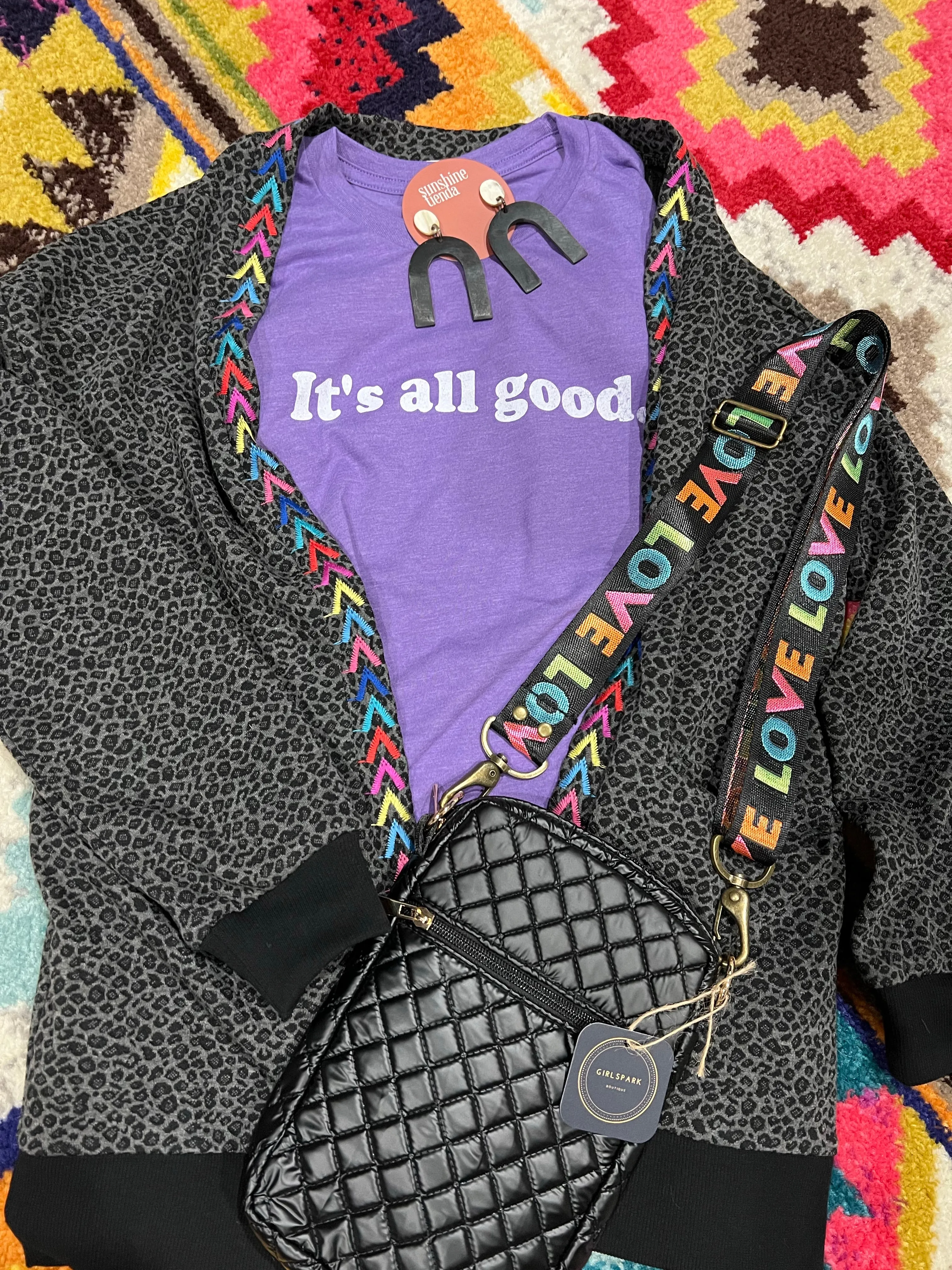 Purple It's All Good Graphic Tee
