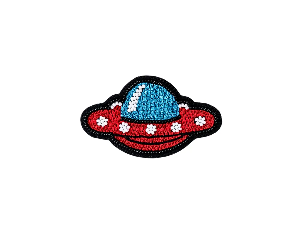Red Spaceship Threadwork Patches