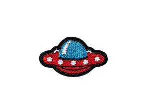 Red Spaceship Threadwork Patches