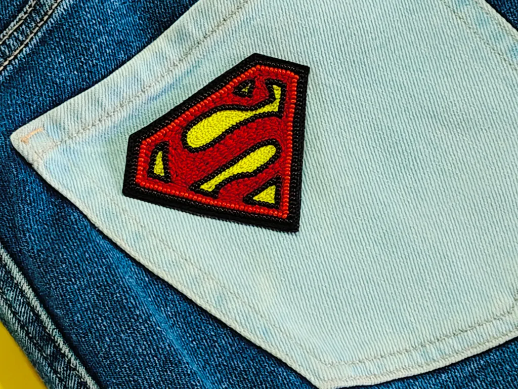 Red Superman Handwork Patches