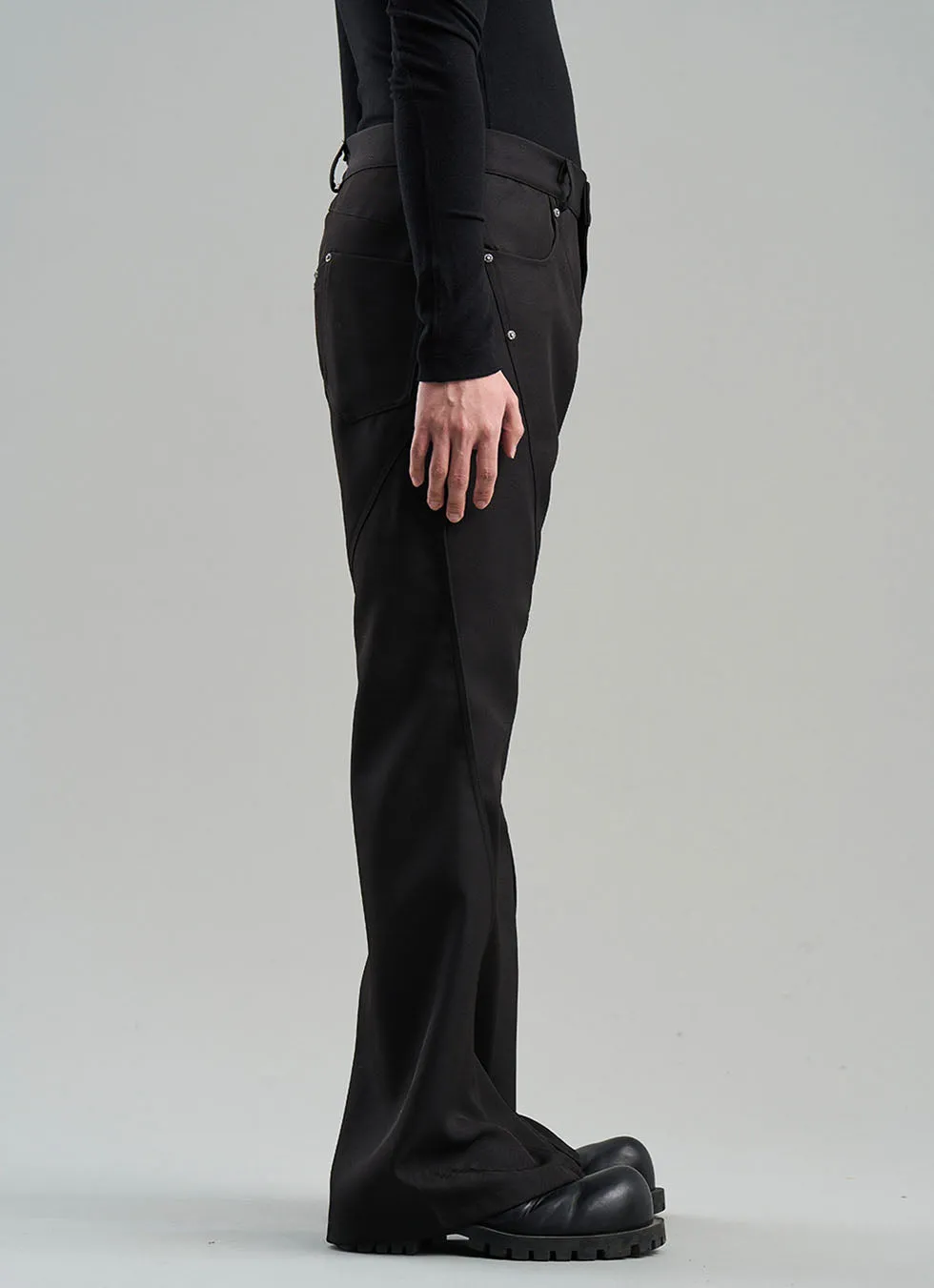 Rivet Element Diagonal Joint Line Loose-fitting Casual Pants
