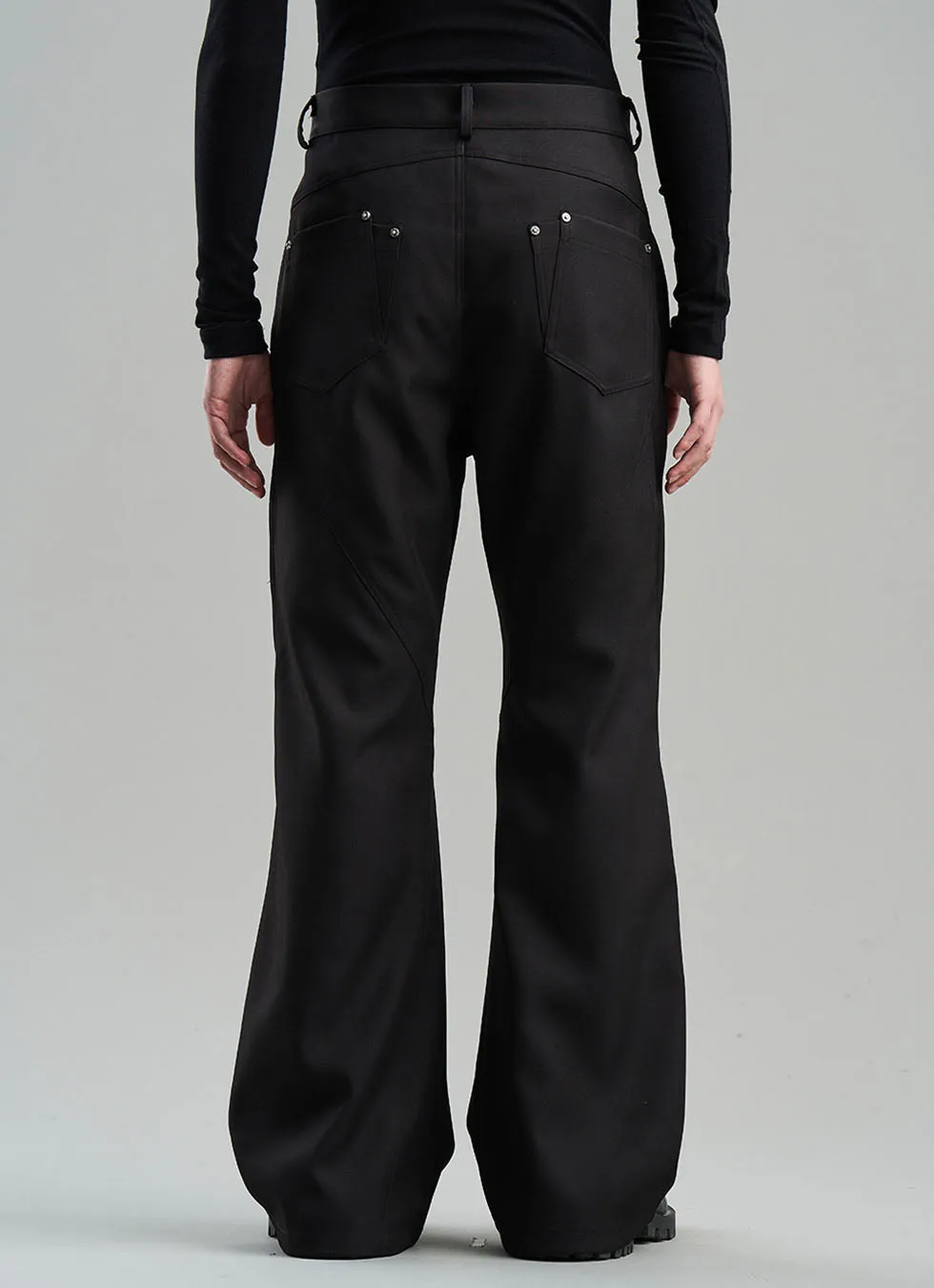 Rivet Element Diagonal Joint Line Loose-fitting Casual Pants