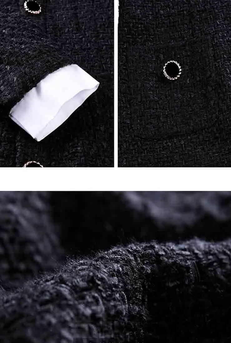 Spring/Autumn Tweed Business Shirt Dress