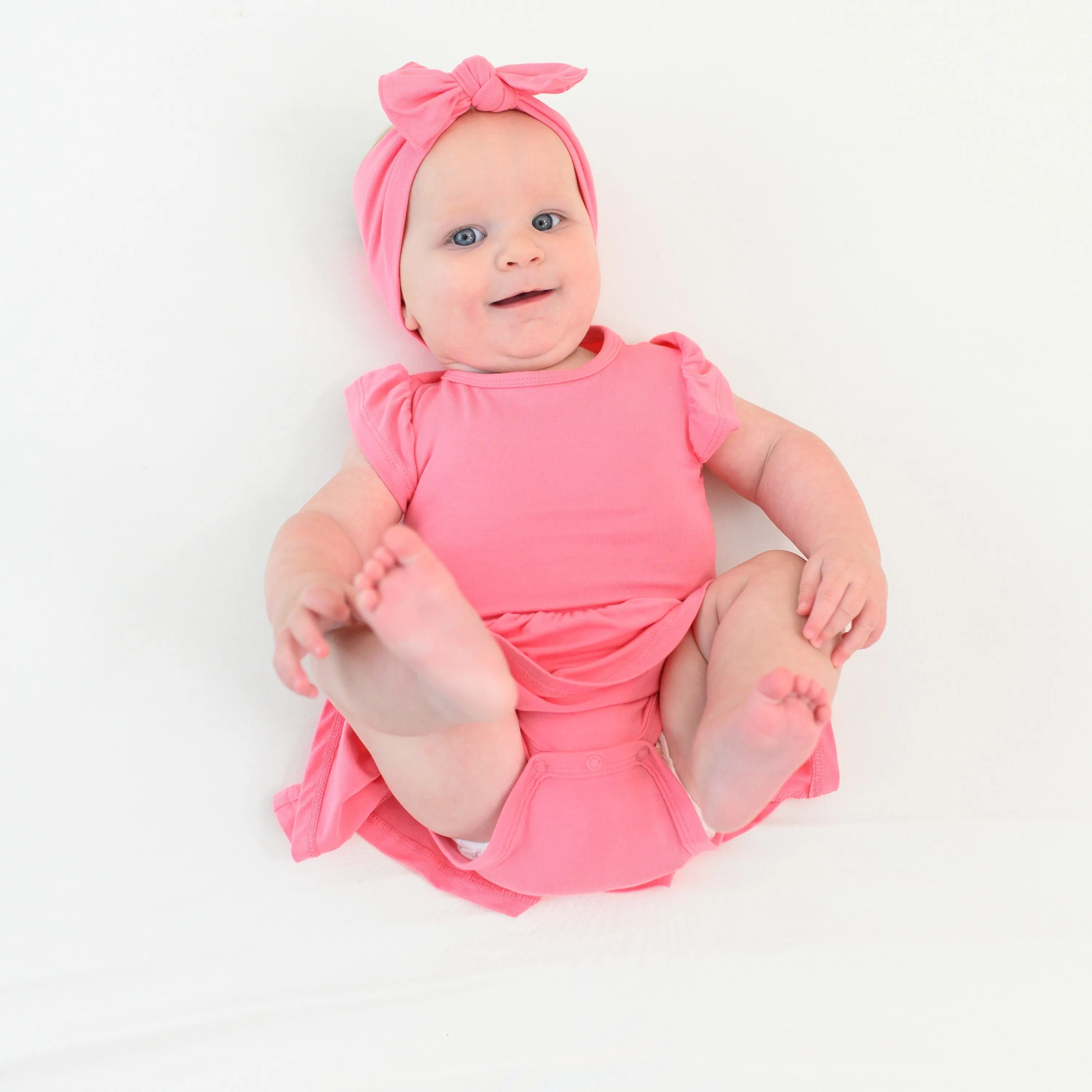 Twirl Bodysuit Dress in Guava