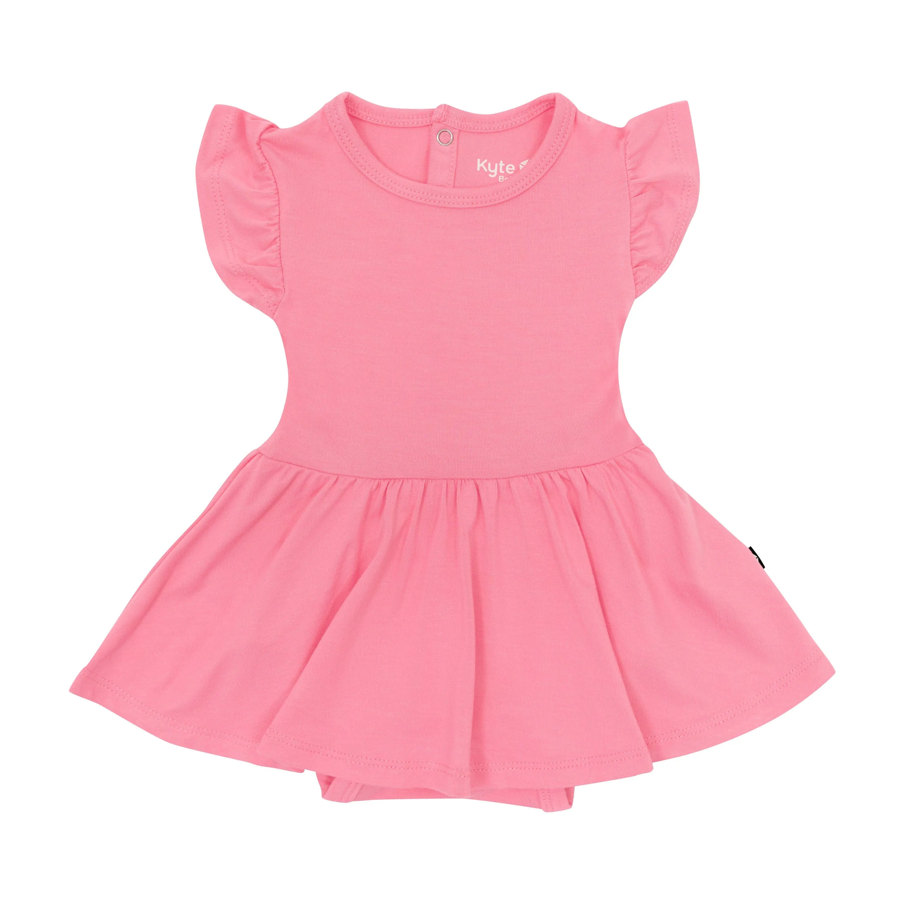 Twirl Bodysuit Dress in Guava
