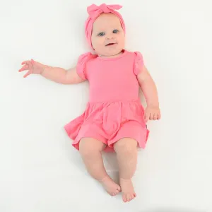 Twirl Bodysuit Dress in Guava